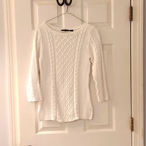 White ribbed sweater